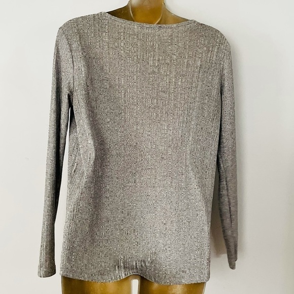 Zara silver sexy slinky long sleeve top size small - Picture 2 of 3